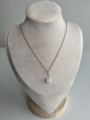 KÄRA kaelakee - Rose Quartz (kuldne)