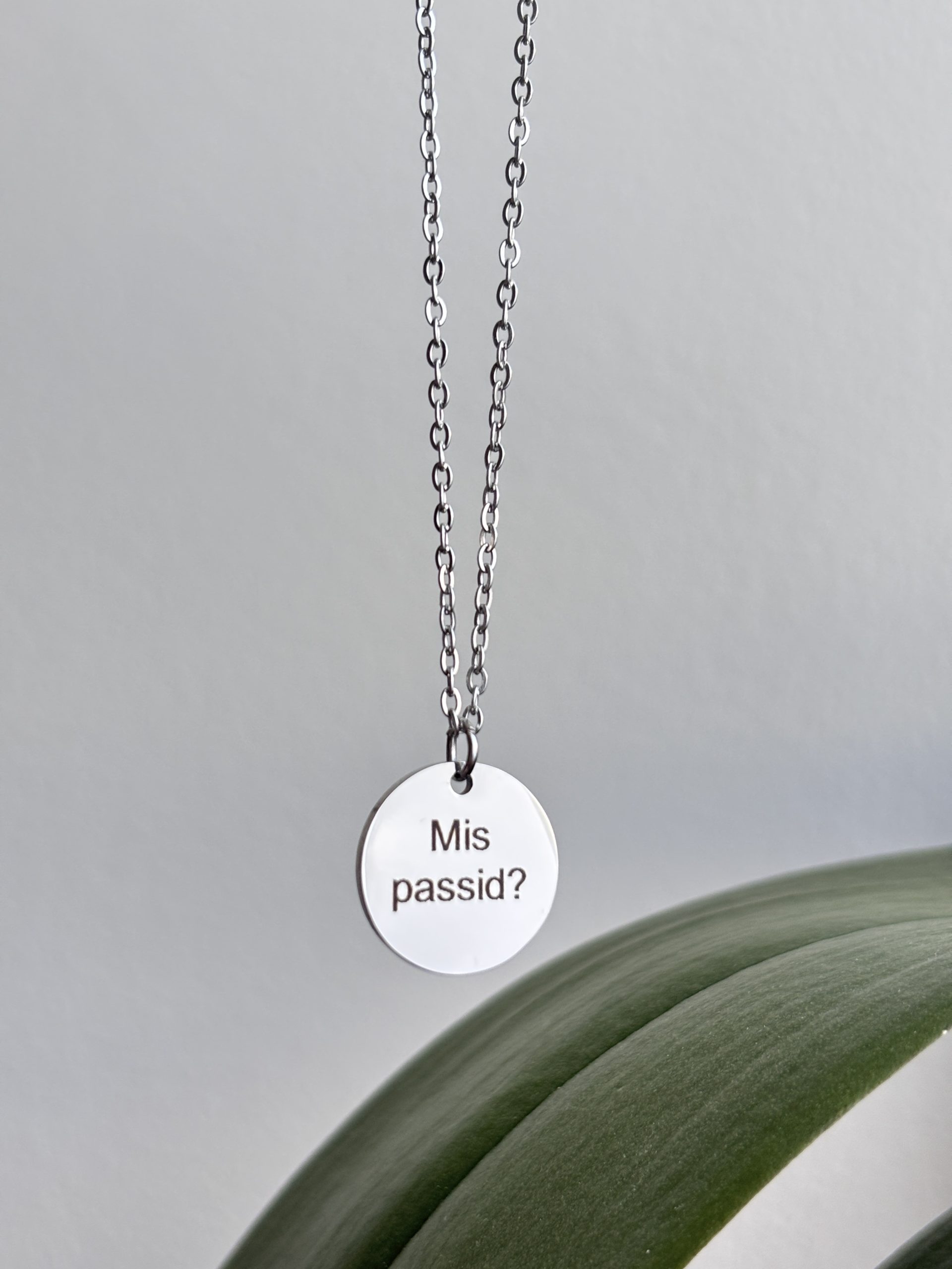Sõnumiga kaelakee ''Mis passid?'' 1 Sõnumiga kaelakee ''Mis passid?''